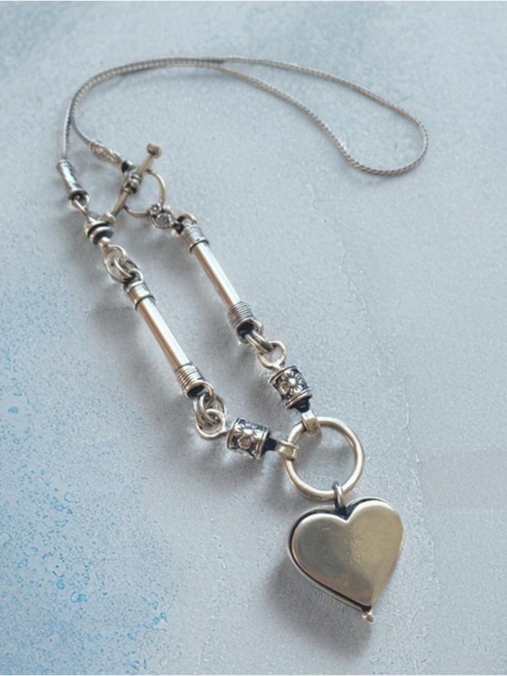 Silpada Vintage Heart Toggle Necklaces N0848